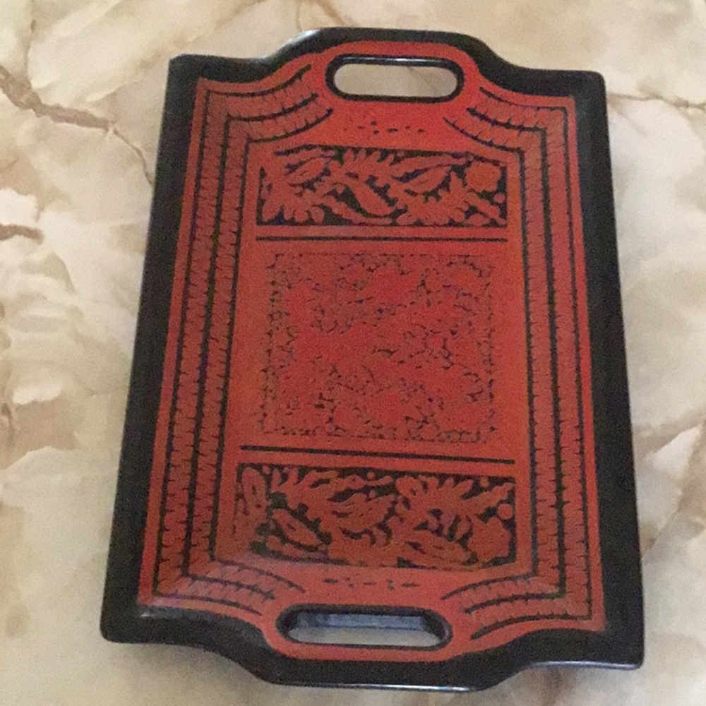 Wooden hand designed tray.